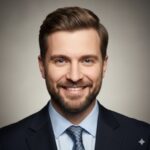 Профессиональный портрет русского бизнесмена, уверенный взгляд, студийное освещение, нейтральный фон.